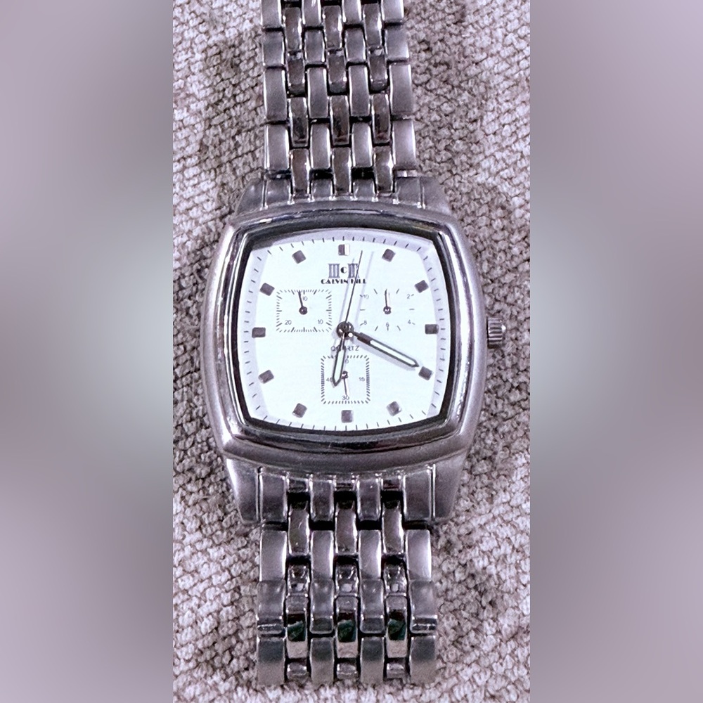 Men's Stainless Steel Silver Quartz Chronograph Watch